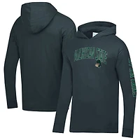 Men's ComfortWash  Charcoal Michigan State Spartans Long Sleeve Hooded T-Shirt