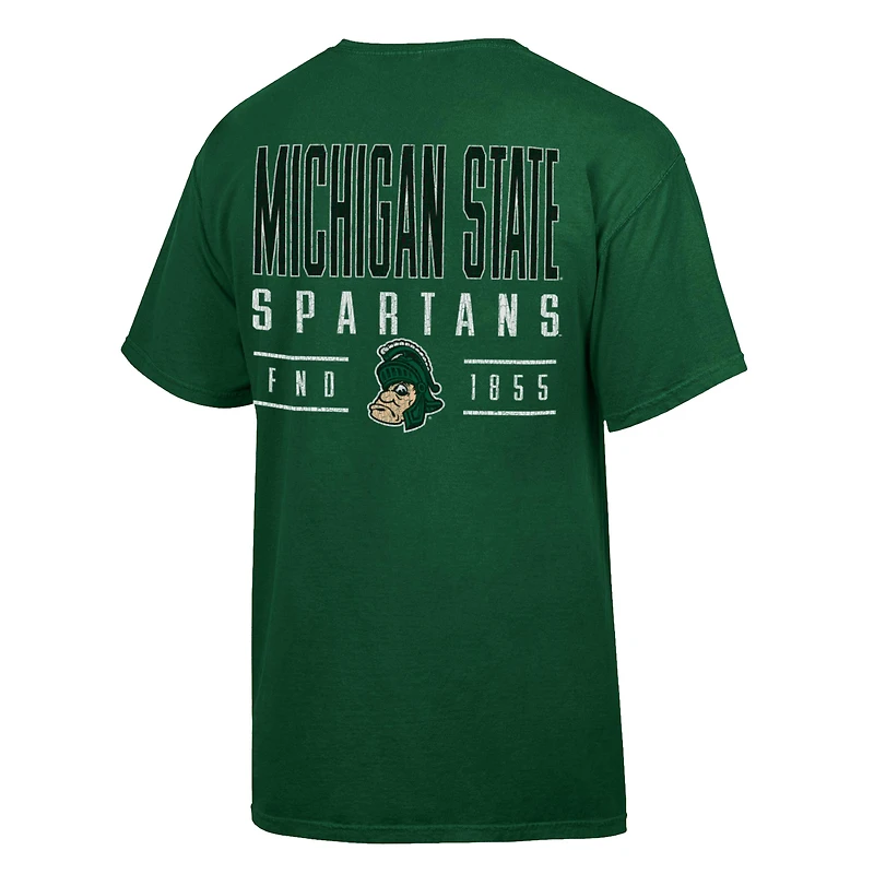 Men's ComfortWash  Green Michigan State Spartans Big Name T-Shirt