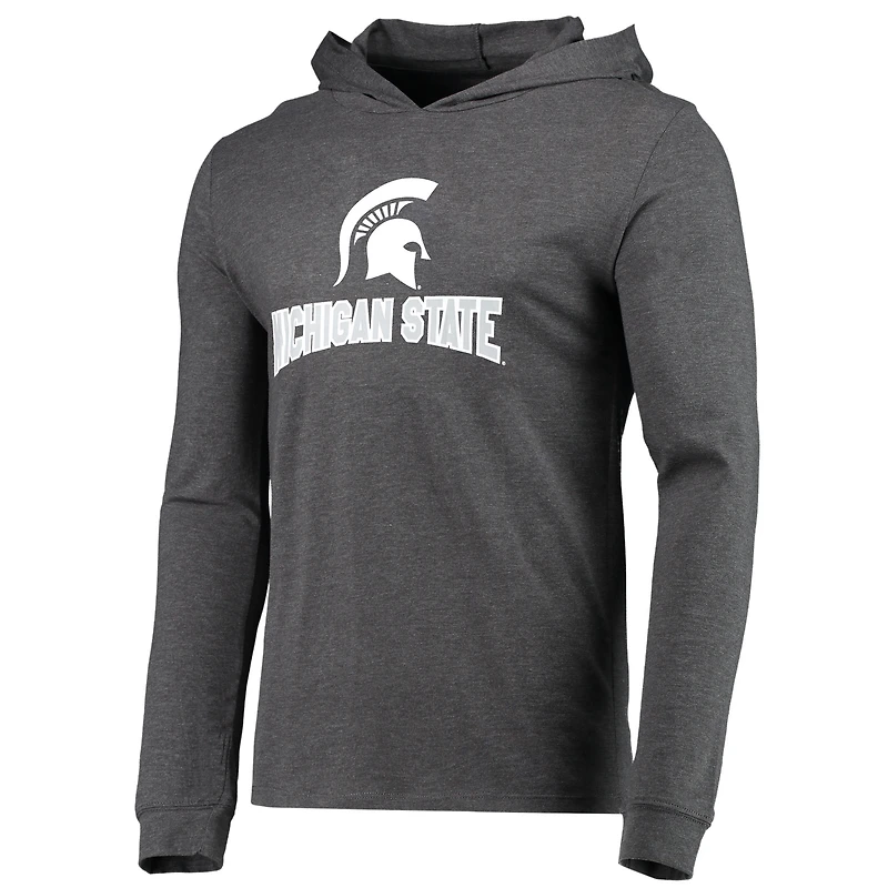 Men's Concepts Sport Green/Heather Charcoal Michigan State Spartans Meter Long Sleeve Hoodie Top & Jogger Pajama Set