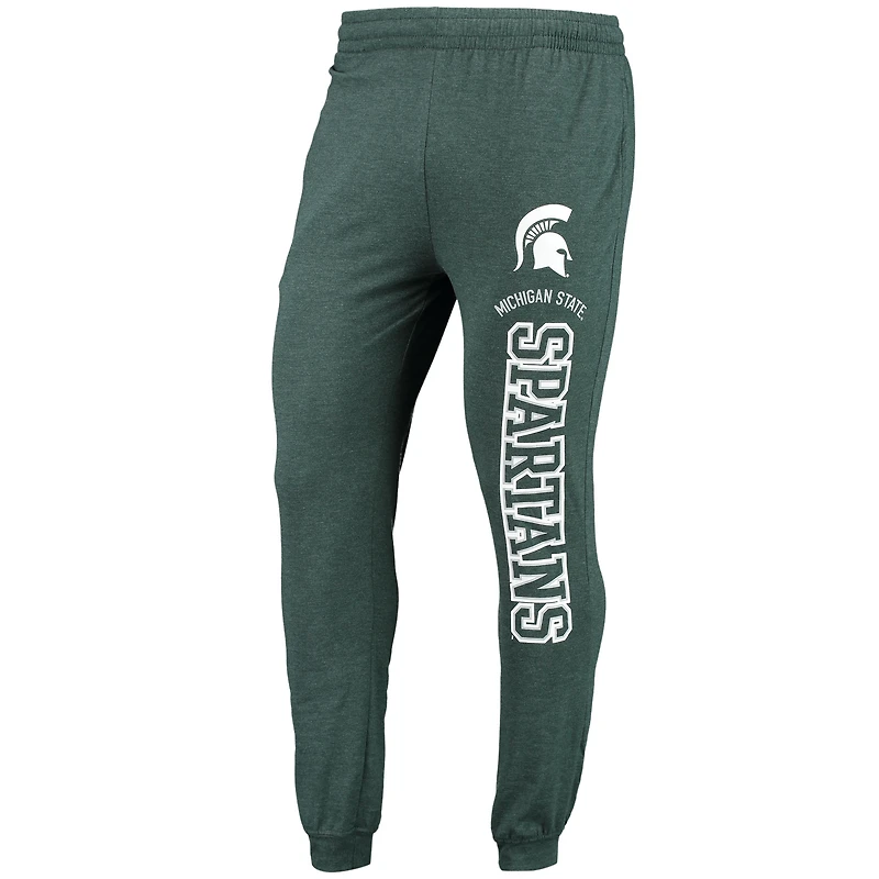 Ensemble sweat à capuche manches longues et pyjama jogging Concepts Sport vert/gris chiné Michigan State Spartans pour homme