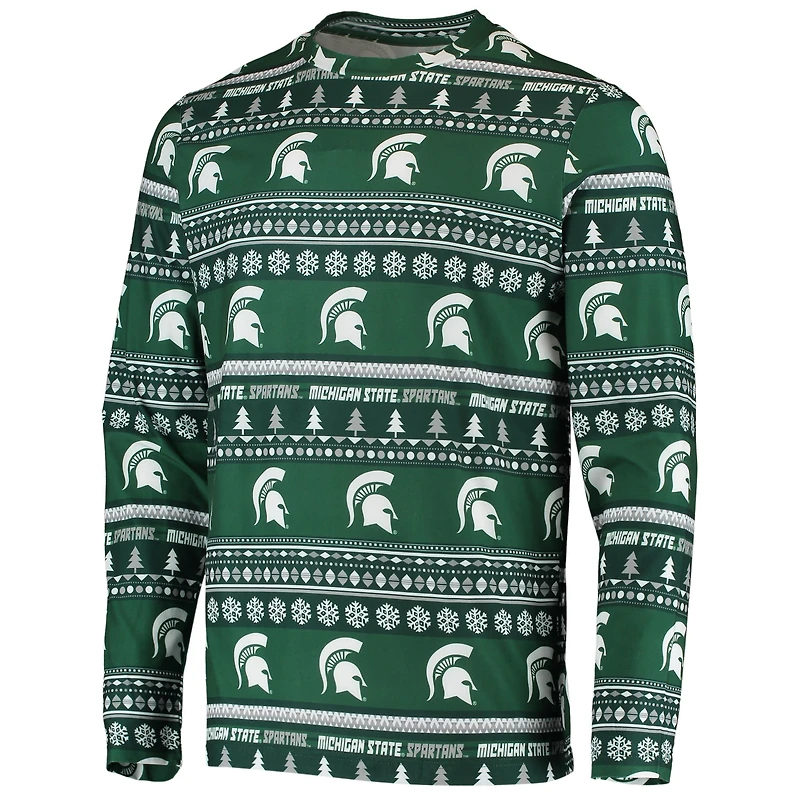 Ensemble pull et pantalon en tricot à manches longues Concepts Sport vert Michigan State Spartans pour hommes