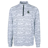 Pull-over extensible à imprimé camouflage Traverse pour homme, couleur anthracite, style coupe-vent et 1/4 de zip, Michigan State Spartans, grandes tailles