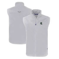 Gilet zippé intégral Cutter & Buck gris Michigan State Spartans Charter Eco recyclé pour homme