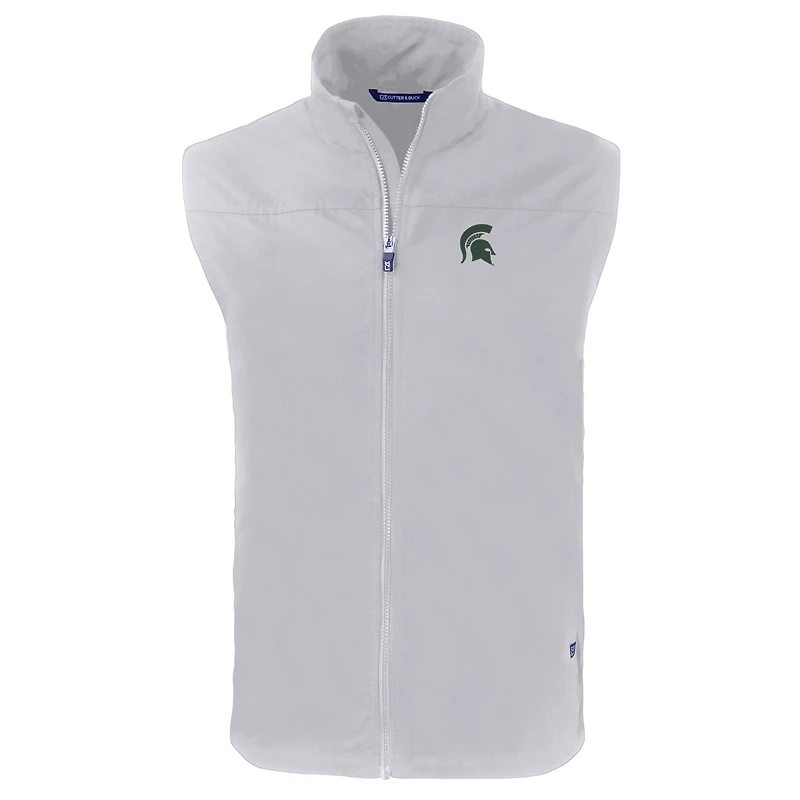 Men's Cutter & Buck  Gray Michigan State Spartans Charter Eco Recycled Full-Zip Vest