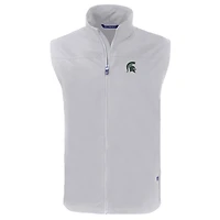Men's Cutter & Buck  Gray Michigan State Spartans Charter Eco Recycled Full-Zip Vest