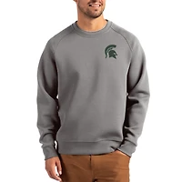 Pull recyclé Cutter & Buck gris pour homme, modèle Roam des Spartans de l'Université d'État du Michigan.