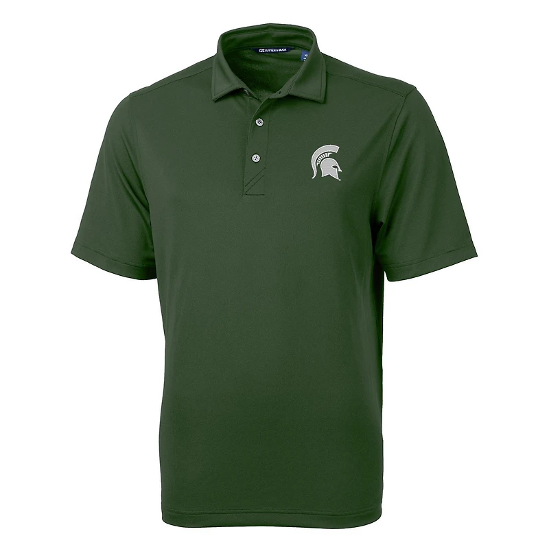 Polo en piqué écologique recyclé pour homme, vert Cutter & Buck, Michigan State Spartans, taille grande et