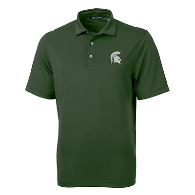 Polo en piqué écologique recyclé pour homme, vert Cutter & Buck, Michigan State Spartans, taille grande et