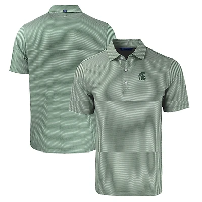 Polo Cutter & Buck vert Michigan State Spartans Forge Eco à double bande extensible en tissu recyclé pour homme