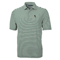Polo Cutter & Buck Green Michigan State Spartans Throwback Logo Virtue Eco Pique Stripe en tissu recyclé pour homme