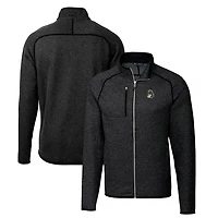 Men's Cutter & Buck Heather Charcoal Michigan State Spartans Mainsail Sweater-Knit Big Tall Full-Zip Jacket