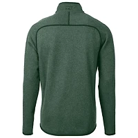 Veste pull en tricot zippé pour homme, couleur vert chiné, des Spartans de l'État du Michigan, Cutter & Buck