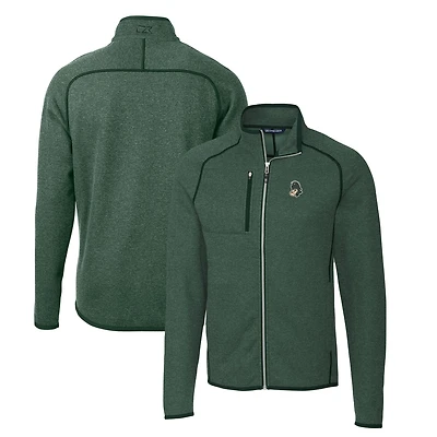 Veste pull en tricot zippé pour homme, couleur vert chiné, des Spartans de l'État du Michigan, Cutter & Buck