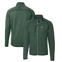 Veste pull en tricot zippé pour homme, couleur vert chiné, des Spartans de l'État du Michigan, Cutter & Buck