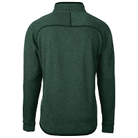Pull-over zippé demi-zip en maille vert chiné Cutter & Buck pour homme, Michigan State Spartans.