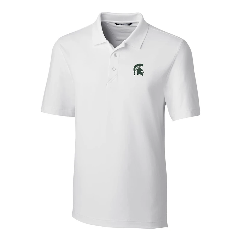 Men's Cutter & Buck White Michigan State Spartans Big Tall Forge Stretch Polo