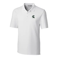 Men's Cutter & Buck White Michigan State Spartans Big Tall Forge Stretch Polo