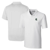 Men's Cutter & Buck White Michigan State Spartans Big Tall Forge Stretch Polo