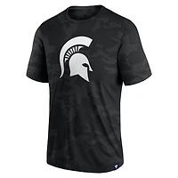 Men's Fanatics  Black Michigan State Spartans Camo Logo T-Shirt
