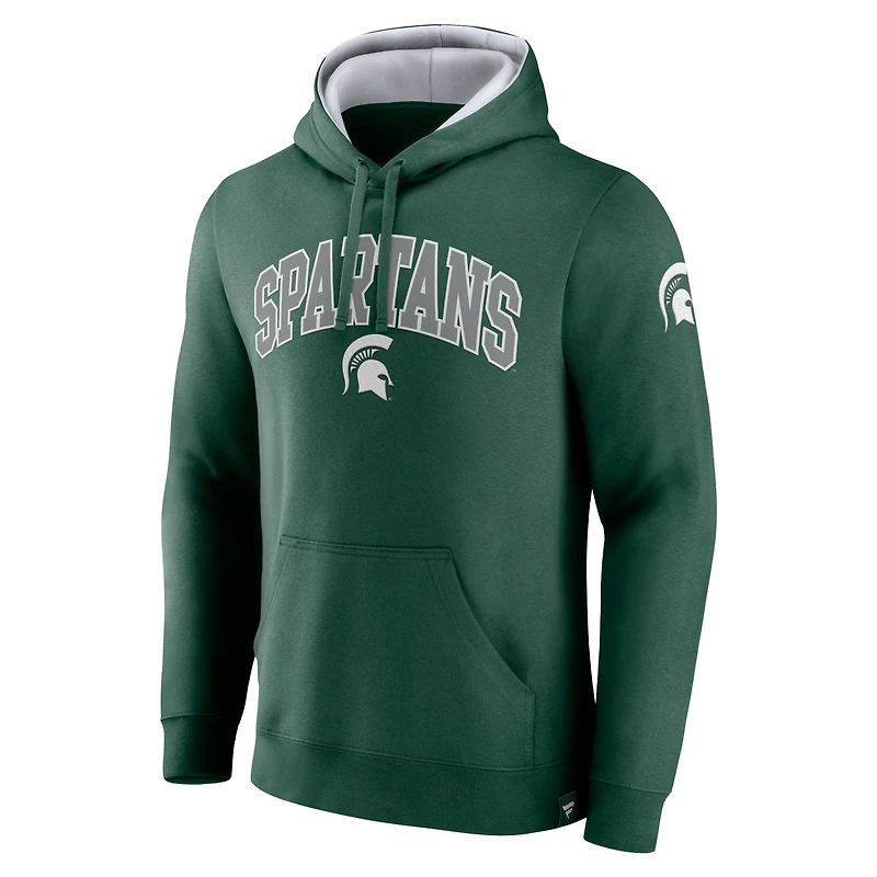 Sweat à capuche vert Michigan State Spartans Arch & Logo Tackle Twill pour hommes