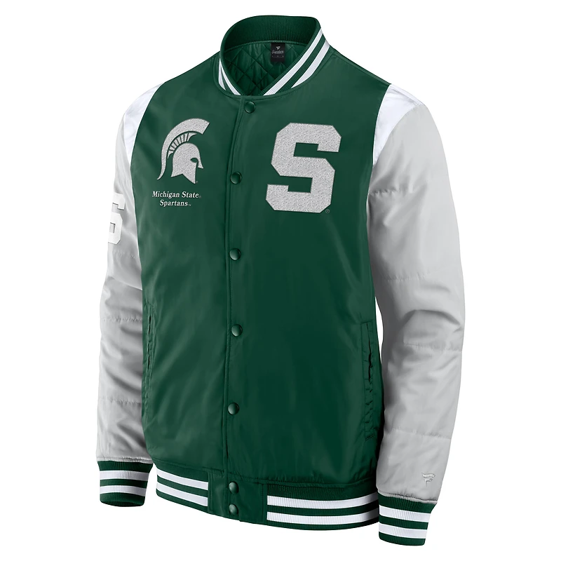 Men's Fanatics  Green Michigan State Spartans Elements Elite Full-Snap Jacket
