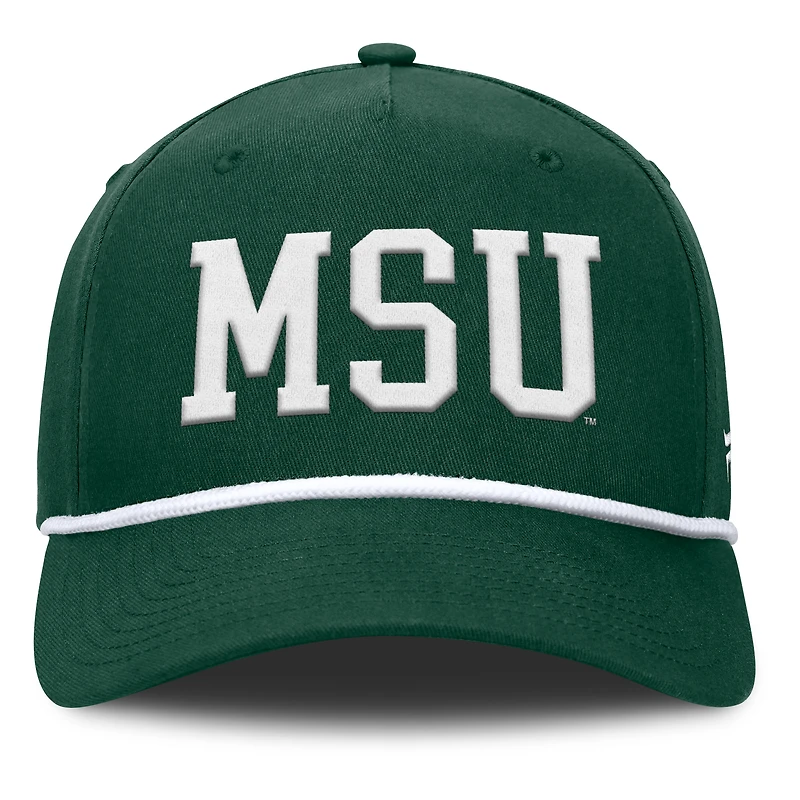 Men's Fanatics Green Michigan State Spartans Foul Ball Rope Adjustable Hat