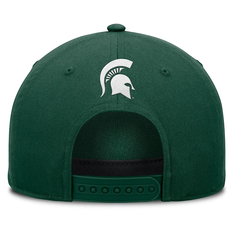 Men's Fanatics Green Michigan State Spartans Foul Ball Rope Adjustable Hat