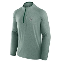 Men's Fanatics Green Michigan State Spartans Mock Neck Half-Zip Pullover Jacket