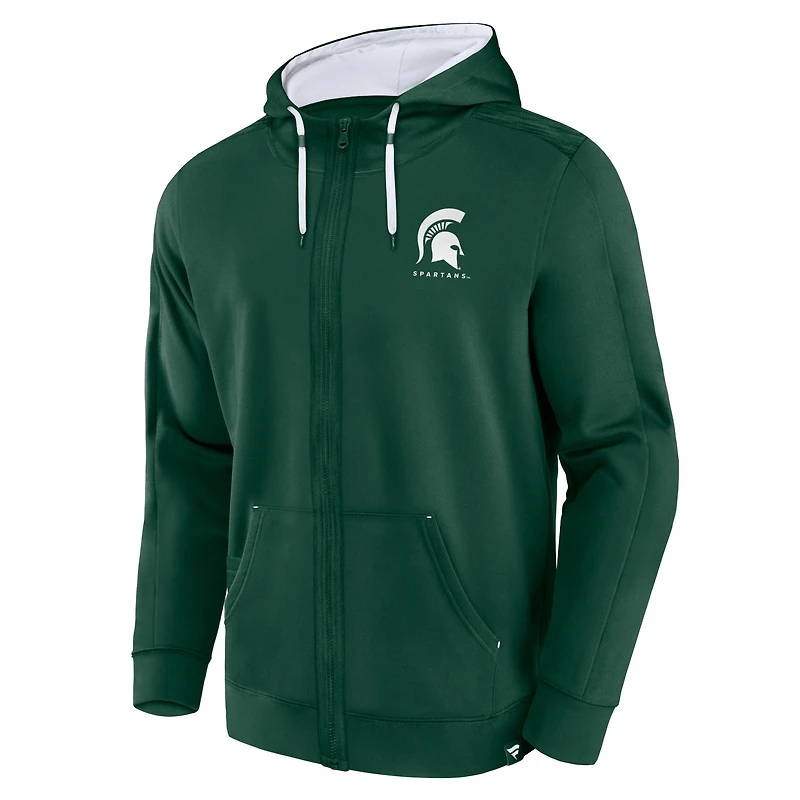 Men's Fanatics Green Michigan State Spartans Power Index Full-Zip Hoodie