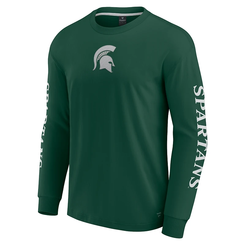 T-shirt à manches longues vert fanatiques pour hommes Michigan State Spartans Strive
