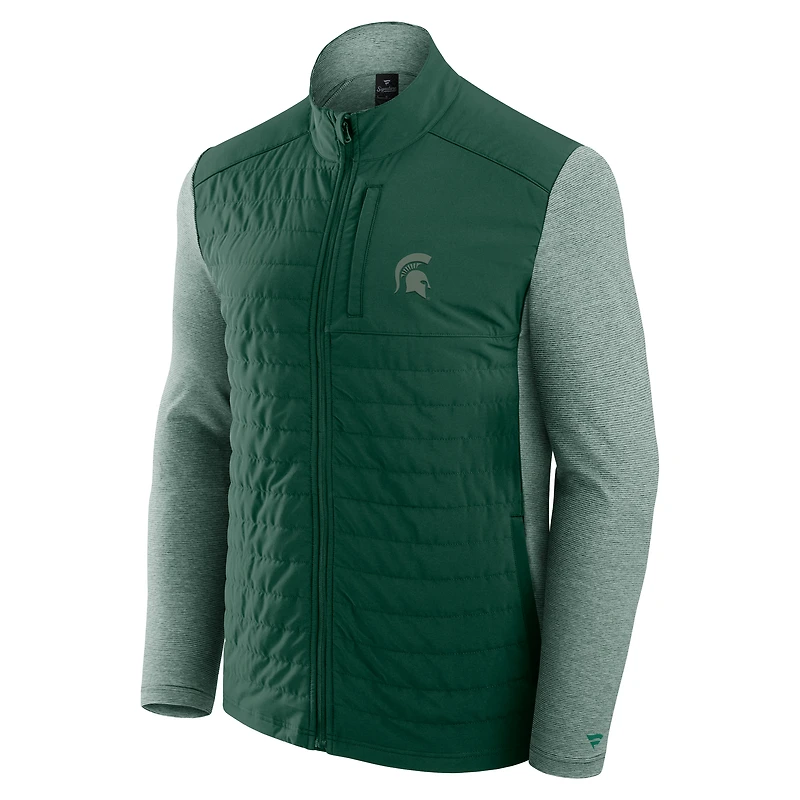 Men's Fanatics Green Michigan State Spartans Tonal Primary Logo Full-Zip Jacket