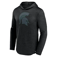 T-shirt à capuche de transition pour hommes marque Fanatics Heather Black Michigan State Spartans