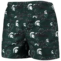 Men's FOCO Green Michigan State Spartans Island Palm Swim Trunks
