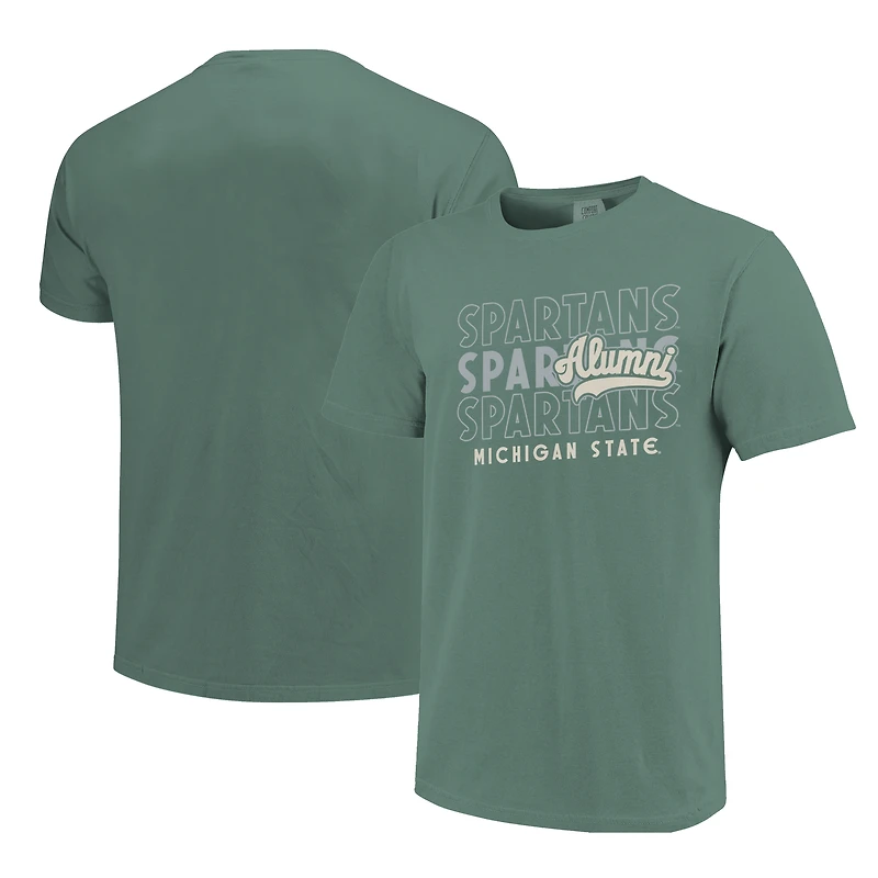 T-shirt vert pour homme Michigan State Spartans Alumni avec inscription superposée