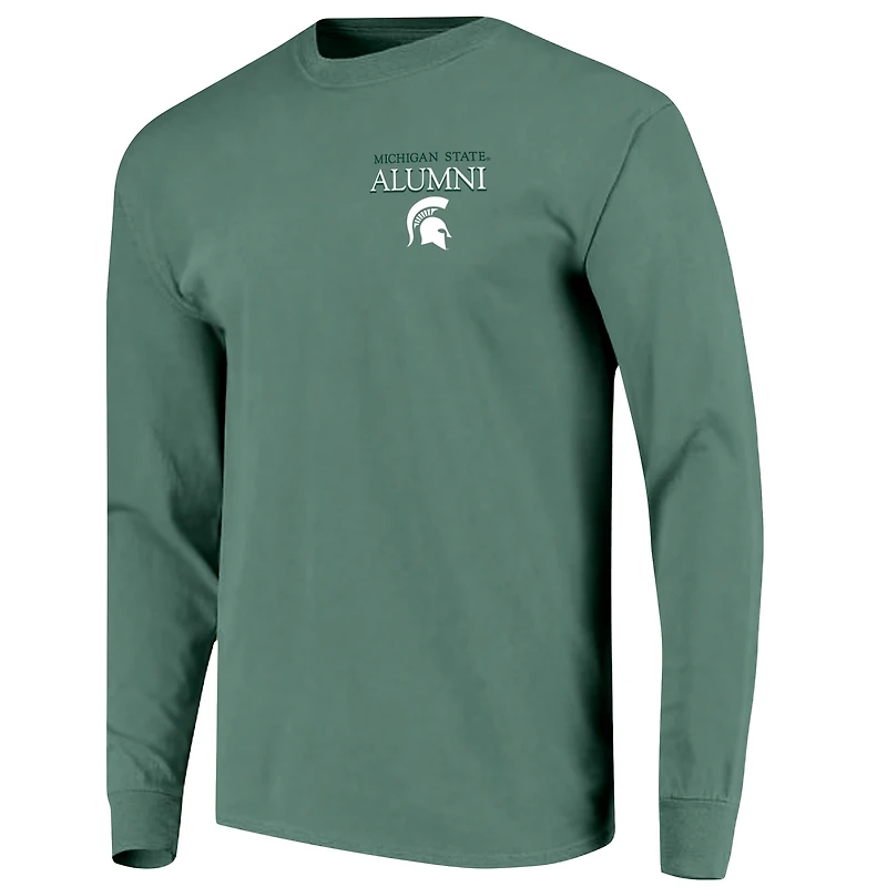 Men's Green Michigan State Spartans Circle Seal Alumni Long-Sleeve T-Shirt