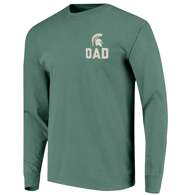 Men's Green Michigan State Spartans Father's Day Campus Drawing Long Sleeve T-Shirt