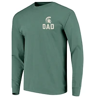 Men's Green Michigan State Spartans Father's Day Campus Drawing Long Sleeve T-Shirt