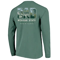 Men's Green Michigan State Spartans Father's Day Campus Drawing Long Sleeve T-Shirt