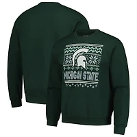 Men's  Green Michigan State Spartans Holiday Fleece Sweatshirt