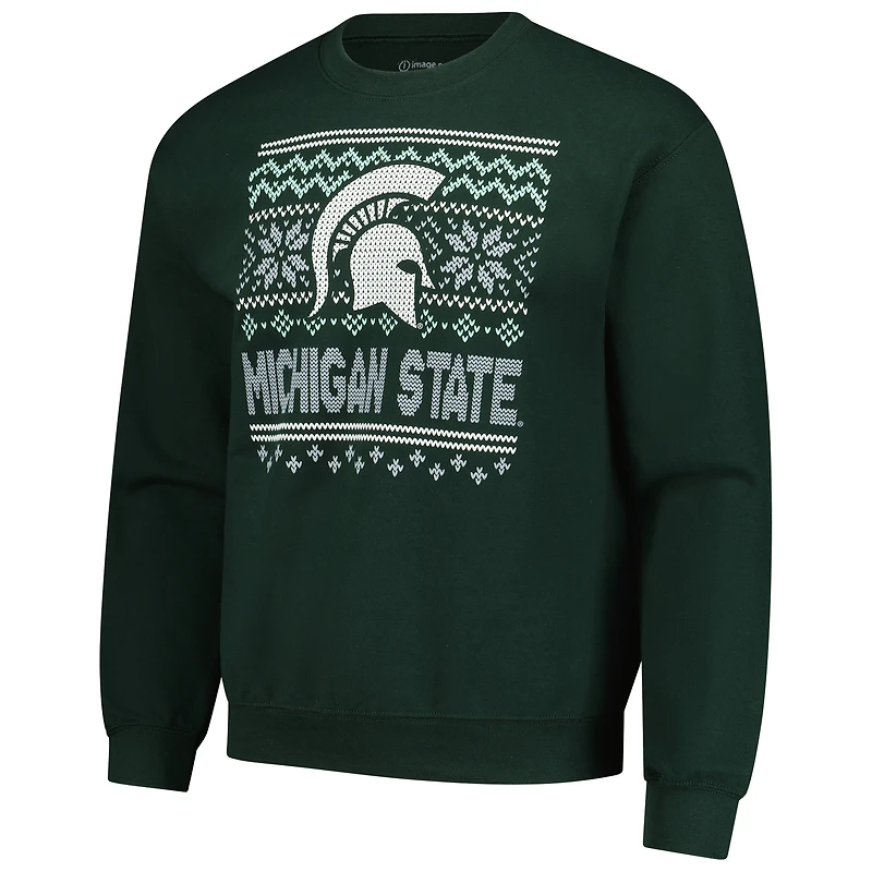 Men's Green Michigan State Spartans Holiday Fleece Sweatshirt