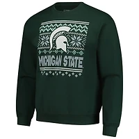 Men's  Green Michigan State Spartans Holiday Fleece Sweatshirt