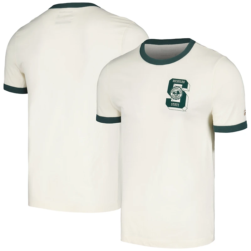 T-shirt pour hommes Homefield crème Michigan State Spartans Ringer