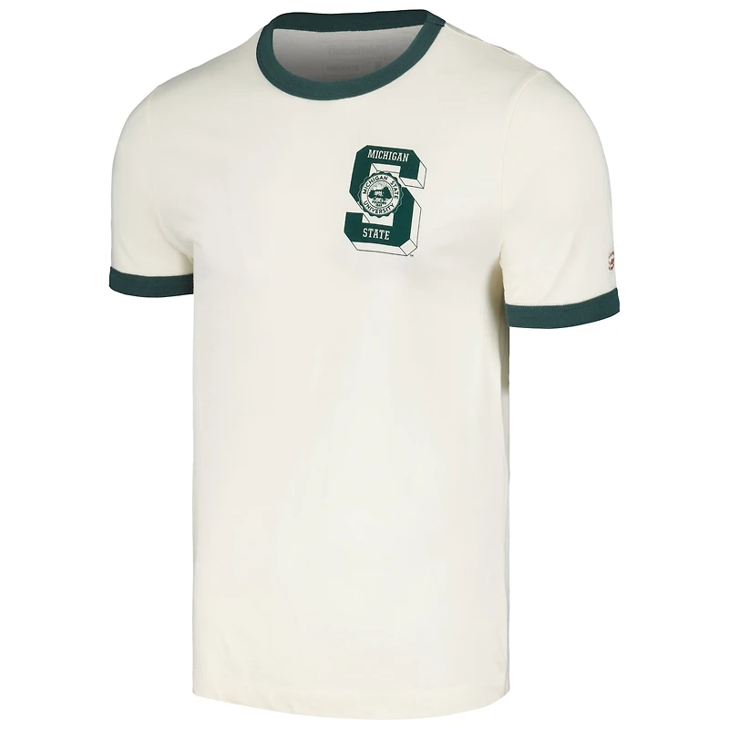 T-shirt pour hommes Homefield crème Michigan State Spartans Ringer