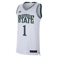 Men's Jordan Brand #1 White Michigan State Spartans Limited Authentic Jersey
