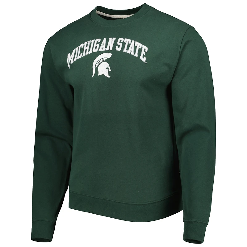Men's League Collegiate Wear Green Michigan State Spartans 1965 Arch Essential Sweatshirt léger