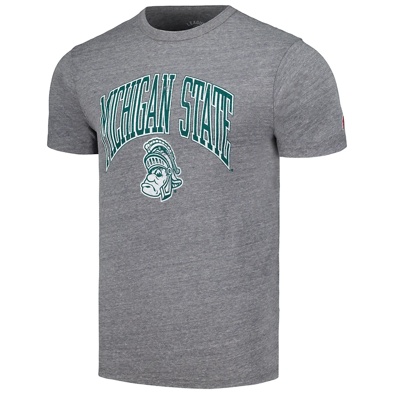 Men's League Collegiate Wear Heather Gray Michigan State Spartans Tall Arch Victory Falls Tri-Blend T-Shirt