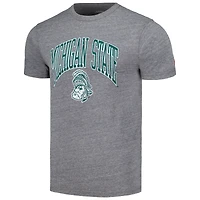 Men's League Collegiate Wear Heather Gray Michigan State Spartans Tall Arch Victory Falls Tri-Blend T-Shirt