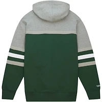 Men's Mitchell & Ness Green Michigan State Spartans Head Coach Pullover Hoodie