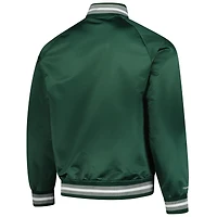 Men's Mitchell & Ness Green Michigan State Spartans Lightweight Current Logo Satin Full-Snap Jacket