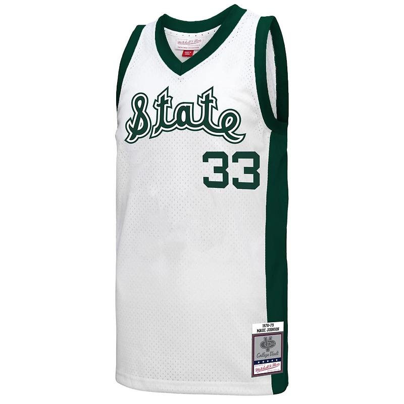 Maillot Swingman Mitchell & Ness Magic Johnson blanc Michigan State Spartans 1978 pour hommes